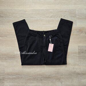 Quince Womens Stretch Cotton Twill Girlfriend Chino Pants Black 26 New With Tags